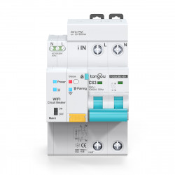 Smart 2P Tuya WiFi with metering circuit breaker 1-63A adjustable SN11388